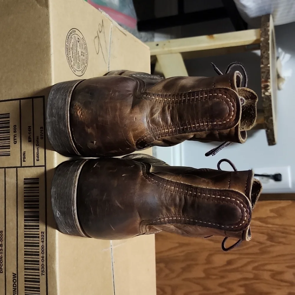 Red Wing Shoes Brown Leather Boots - Picture 6 of 14